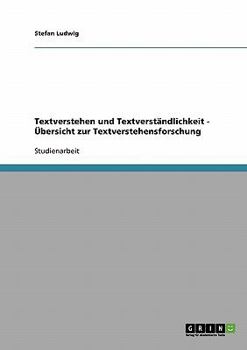 Paperback Textverstehen und Textverständlichkeit - Übersicht zur Textverstehensforschung [German] Book