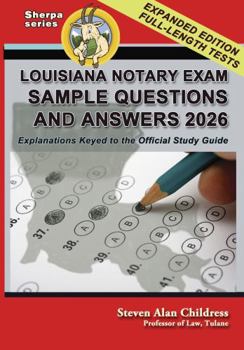 Paperback Louisiana Notary Exam Sample Questions and Answers 2026: Explanations Keyed to the Official Study Guide Book