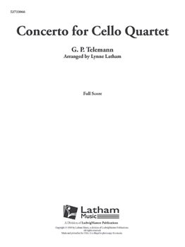Paperback Concerto for Cello Quartet: Conductor Score Book