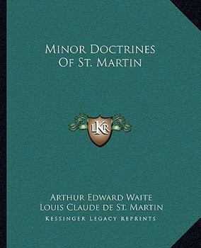 Paperback Minor Doctrines Of St. Martin Book