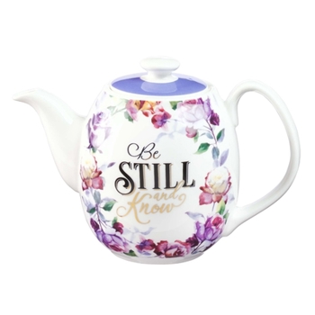 Misc. Teapot Ceramic Be Still - Psa 46:10 Book