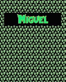 Paperback 120 Page Handwriting Practice Book with Green Alien Cover Miguel: Primary Grades Handwriting Book