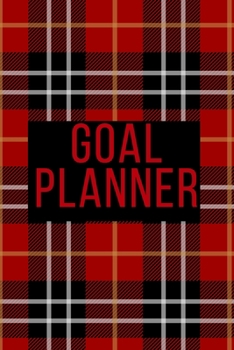 Goal Planner: Set and achieve your goals with this month by month self improvement journal for 2020. Cute tartan design