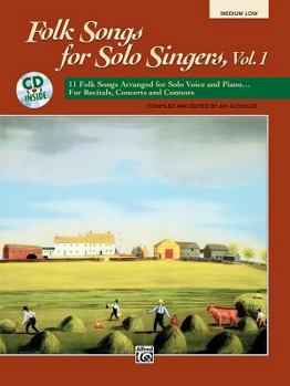 Paperback Folk Songs for Solo Singers: Medium Low (Paperback Book & CD) Book