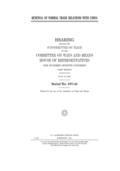 Renewal of normal trade relations with China