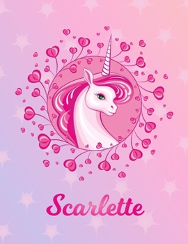 Scarlette: Unicorn Large Blank Primary Sketchbook Paper | Pink Purple Magical Horse Personalized Letter S Initial Custom First Name Cover | Drawing ... | Art Sketch Book| Create & Learn to Draw