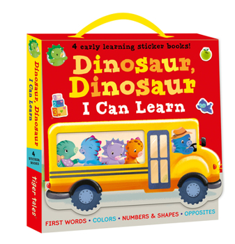 Paperback Dinosaur, Dinosaur I Can Learn 4-Book Boxed Set with Stickers: First Words, Colors, Numbers and Shapes, Opposites Book