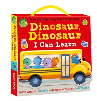 Paperback Dinosaur, Dinosaur I Can Learn 4-Book Boxed Set with Stickers: First Words, Colors, Numbers and Shapes, Opposites Book