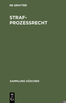 Hardcover Strafprozeßrecht [German] Book