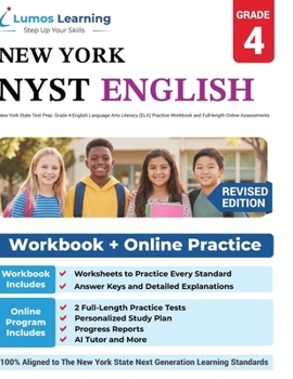 Paperback New York State Test Prep: Grade 4 English Language Arts Literacy (ELA) Practice Workbook and Full-length Online Assessments: NYST Study Guide Book