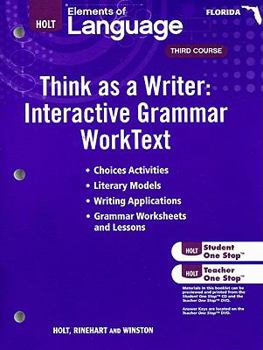 Paperback Elements of Language, Grade 9 Think As a Writer Work Test: Holt Elements of Language Florida (Fl Eolang 2010) Book