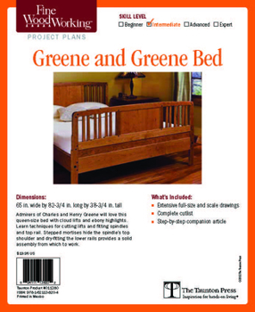 Paperback Fine Woodworking's Greene and Greene Bed Plan Book