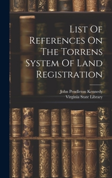 Hardcover List Of References On The Torrens System Of Land Registration Book