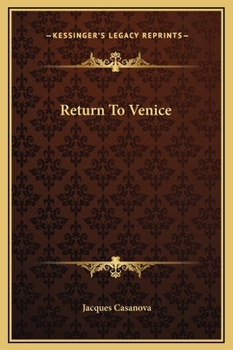 Hardcover Return To Venice Book