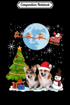 Paperback Composition Notebook: Funny Welsh Corgi Christmas Moon Santa Dog Gift Journal/Notebook Blank Lined Ruled 6x9 100 Pages Book