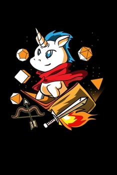 Notizbuch: Gamer Einhorn Dungeon Rpg Tabletop Lustig Geschenk 120 Seiten, 6X9 (Ca. A5), Karomuster (German Edition)