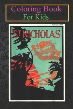 Coloring Book For Kids: St Nichols Dragon Sunset Palm Trees Graphic Lithograph Animal Coloring Book: For Kids Aged 3-8 (Fun Activities for Kids)