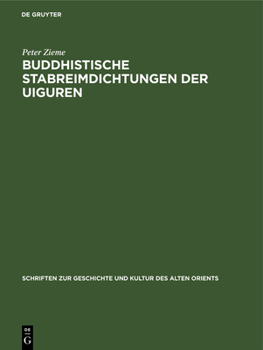 Hardcover Buddhistische Stabreimdichtungen Der Uiguren [German] Book