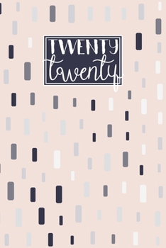 Paperback 2020: A5 Diary Week on 2 Pages to View WO2P Journal - Horizontal Weekly Planner - Pretty Navy & Pink Rectangles Diary Book