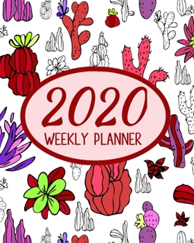 2020 Weekly Planner: Cactus Succulent Small Size Easy To Carry Two Page A Week Planner Calendar