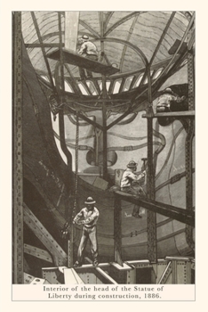 Paperback Vintage Journal Interior of Statue of Liberty During Construction Book