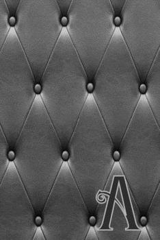 A: Writing Journal Notebook Personalized with Black Monogram Initial Letter on a Dramatic Charcoal Gray Diamond Shape Tufted background. (6"x9" 110 Blank Lined Pages with Space for Date)