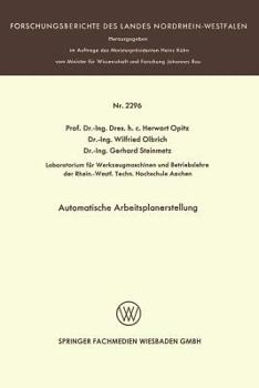 Paperback Automatische Arbeitsplanerstellung [German] Book