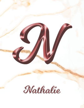 Nathalie: 1 Year Weekly Planner with Note Pages (12 Months) | White Marble Rose Gold Pink Effect Letter N | 2020 - 2021 | Week Planning | Monthly ... | Plan Each Day, Set Goals & Get Stuff Done