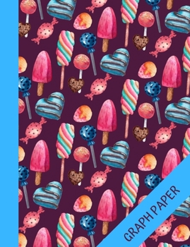 Candy and snacks: Cute Graph Paper Composition Notebook 120 pages, Math Grid Paper Journal for Students, Quad Ruled 5 Squares per Inch, Adorable and Colorful Cover