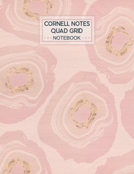 Paperback Cornell Notes Quad Grid Notebook: Cornell Quadrille Notebook Paper Index and Numbered Page Interior: Science - Pink Geode Book