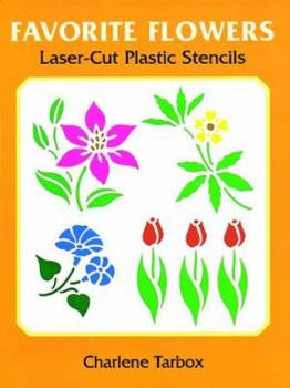 Paperback Favorite Flowers Laser-Cut Plastic Stencils Book