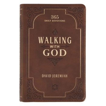 Leather Bound Walking with God Devotional - Brown Faux Leather Daily Devotional for Men & Women 365 Daily Devotions Book