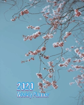 Paperback Cherry Blossom 2020 Weekly Planner: Blue and Pink Dated Calendar Notebook; Get Stuff Done with Goals Important Dates and To-Do Lists Book
