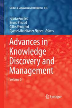 Paperback Advances in Knowledge Discovery and Management, Volume 5 Book