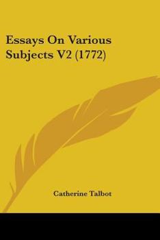 Paperback Essays On Various Subjects V2 (1772) Book