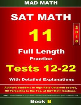 Paperback 2018 New SAT Math Tests 12-22 Book B Book