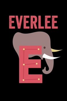Everlee: Journal (Diary, Notebook) Personalized Custom Name Alphabet Elephant Birthday Gift for Girls