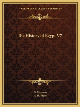 Paperback The History of Egypt V7 Book