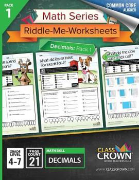 Paperback Math Series: Riddle-Me-Worksheets - Decimals Pack 1 [black & White] Book