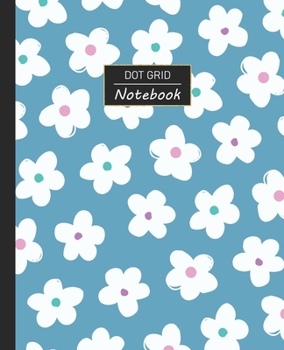 Dot Grid Notebook: Dotted Grid Notebook/Journal | White Floral Flower Petals | 100 Pages | 7.5" x 9.25" | Children Kids Girls Teens Women | Perfect For School