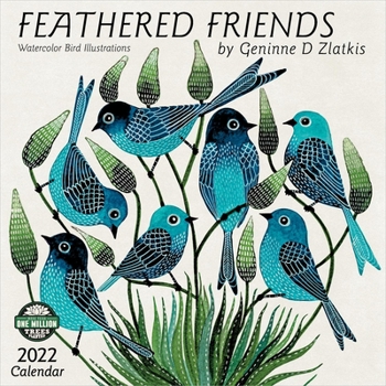 Calendar Feathered Friends 2022 Wall Calendar: Watercolor Bird Illustrations Book