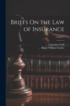 Paperback Briefs On the Law of Insurance; Volume 1 Book