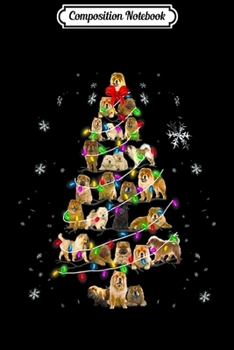Composition Notebook: Cute Chow Chow dog Christmas Tree gift decor Xmas tree  Journal/Notebook Blank Lined Ruled 6x9 100 Pages