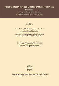 Paperback Raumgetriebe Mit Stationärem Geschwindigkeitsverlauf [German] Book