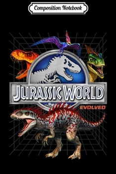 Paperback Composition Notebook: Jurassic World Evolved Dino Grid T-Rex Graphic Journal/Notebook Blank Lined Ruled 6x9 100 Pages Book