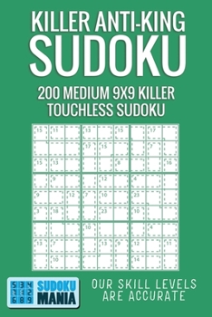 Killer Anti-King Sudoku: 200 Medium 9x9 Killer Touchless Sudoku