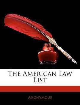 Paperback The American Law List [Large Print] Book