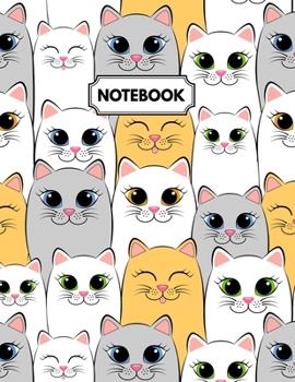 Paperback Notebook: Cute Cats Daily Journal, Ruled White Paper, Blank Lined Note Book To Write In Book