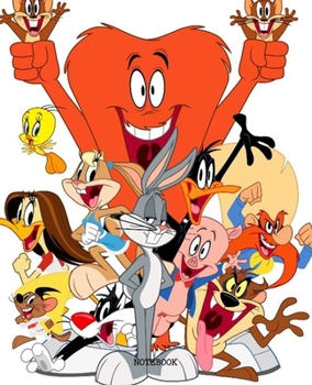 Notebook: Looney Tunes Cartoon Soft Glossy Cover College Ruled Lined Pages Book 7.5 x 9.25 Inches 110 Pages