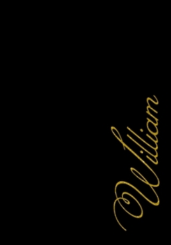 William Personalized Minimalist Black Notebook Dot Grid | Christmas gift | Personalized cute gift for guys, men| 7x10 125 pages simple dot grid| Personalized William black